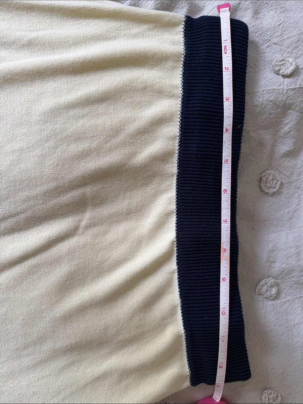 Maxi Skirt in Navy with Cream, Orange and Red Colorblock - Picture 4 of 8